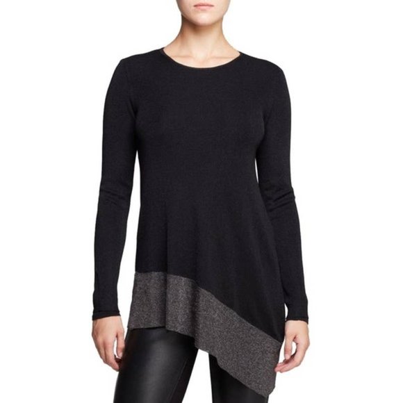 Eileen Fisher Asymmetrical tunic  Top black gray - Picture 9 of 9